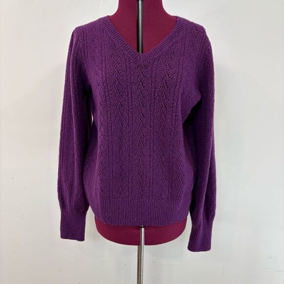 Joie Purple Knit Sweater L - Picture 2 of 11